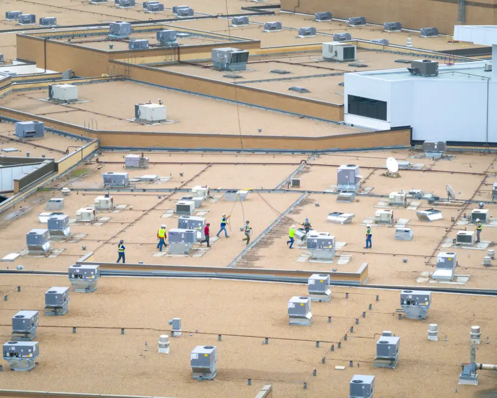 Aerial view representing service coverage for HVAC, electrical, and plumbing in Midland and Odessa TX