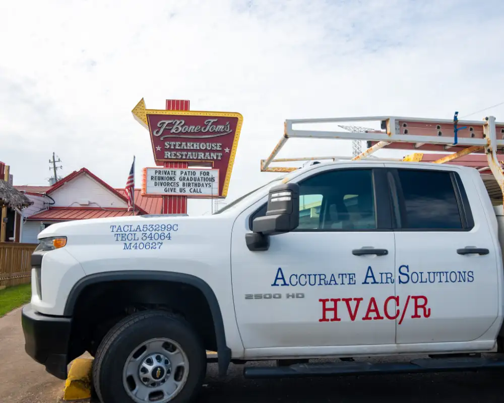 HVAC truck in the field